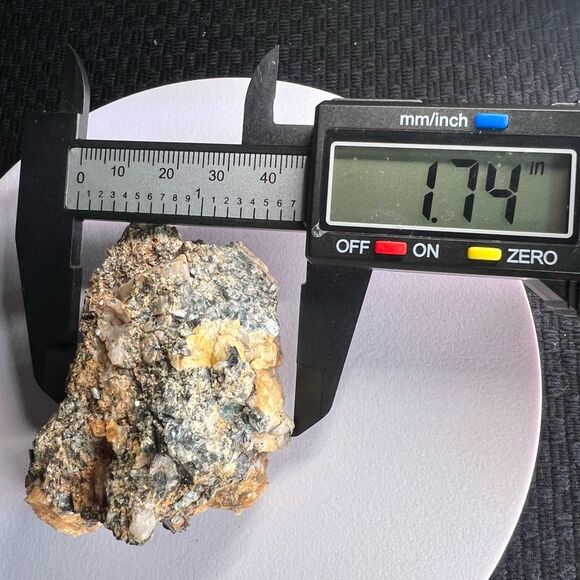 Natural Yellow Tourmaline Specimen with Mica Flake Mineral - Picture 12 of 14